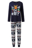 Navy Reindeer Printed Christmas Family Matching Pajamas