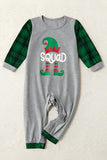 Grey Green Plaid Print Christmas Family Matching Pajamas Set