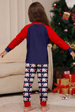 Navy Round Neck Long Sleeve Family Matching Pajamas Set