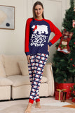Navy Round Neck Long Sleeve Family Matching Pajamas Set