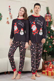 Dark Grey Long Sleeve Christmas Printed Family Matching Pajamas Set