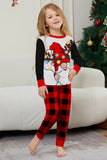 Black and Red Christmas Printed Long Sleeve Family Matching Pajamas Set