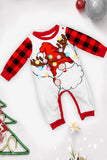 Black and Red Christmas Printed Long Sleeve Family Matching Pajamas Set