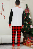 Black and Red Christmas Printed Long Sleeve Family Matching Pajamas Set