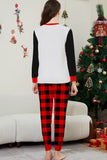 Black and Red Christmas Printed Long Sleeve Family Matching Pajamas Set