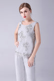 Navy 3 Piece Embroidered Choir Pant Suits
