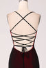 Load image into Gallery viewer, Black Red Sheath Bridesmaid Dress with Lace-up Back