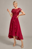 Sparkly Burgundy A-Line Sequin Choir Dress with Ruffles
