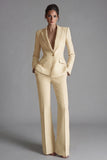 Pink Peak Lapel 2-piece One Button Women's Work Suits