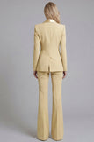 Navy Shawl Lapel 2 Piece Single Breasted Women's Work Suits