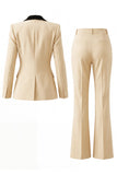 Women's Dark Green One Button Peak Lapel 2-piece Work Suits