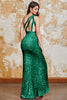 Load image into Gallery viewer, Sparkly Mermaid One Shoulder Fuchsia Sequins Long Prom Dress