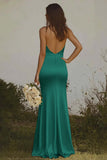 Light yellow Halter Mermaid Satin Bridesmaid Dress