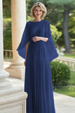Pleated Lilac A Line Chiffon Mother of the Bride Dress