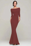 Black Mermaid Bateau Neck Long Formal Dress