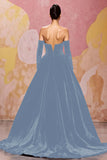 Sweetheart Dark Red Velvet A Line Long Evening Dress