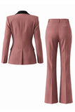 Women's Dark Green One Button Peak Lapel 2-piece Work Suits