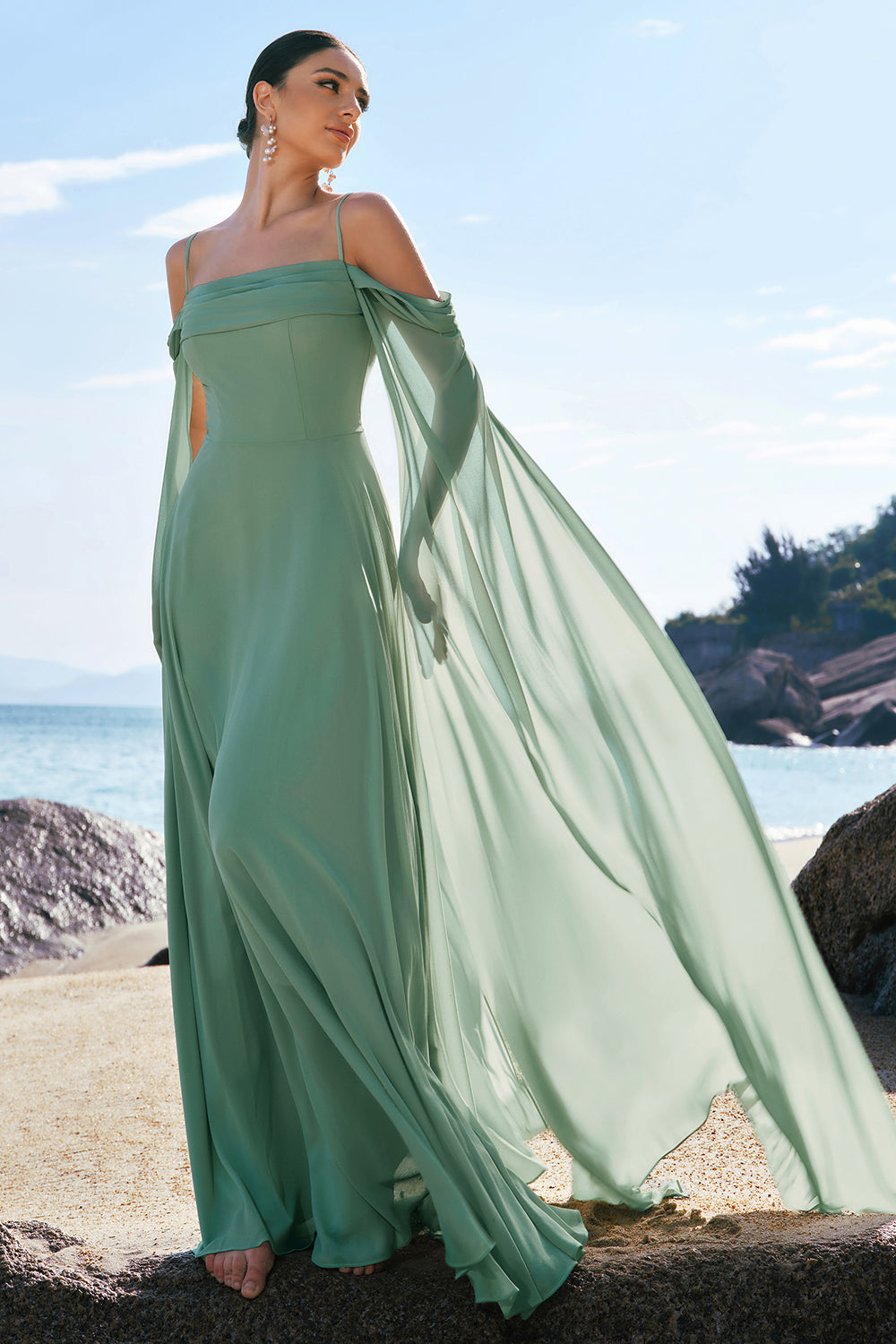 Green Dress Chiffon Dress Canada Green Chiffon Midi Dress: Sleeveless V-neck Boho Summer Dress Green Dress Chiffon Dress Canada Green Chiffon Midi Dress: Sleeveless V-neck Boho Summer Dress