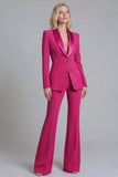 Navy Shawl Lapel 2 Piece Single Breasted Women's Work Suits