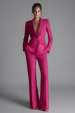 Pink Peak Lapel 2-piece One Button Women's Work Suits