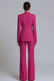 Pink Peak Lapel 2-piece One Button Women's Work Suits
