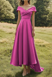 Sage Off The Shoulder Slim Formal Dress with Wide Hem