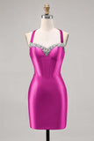 Corset Satin Bodycon Dark Green Cocktail Dress