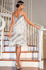 Load image into Gallery viewer, White Roaring 20s Gatsby Fringed Flapper Dress