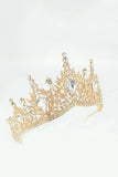 Golden and Royal Blue Crystal Prom Queen Pageant Crown Tiara