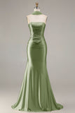 Strapless Champagne Two Piece Mermaid Beaded Convertible Long Prom Dress with a Neck Scarf