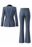 Women's Dark Green One Button Peak Lapel 2-piece Work Suits