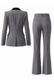 Women's Dark Green One Button Peak Lapel 2-piece Work Suits