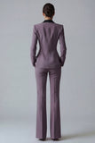 Women's Dark Green One Button Peak Lapel 2-piece Work Suits