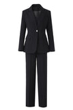 3-Piece Black One Button Women's Prom Suits