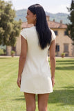 Yellow Round Neck Bodycon Homecoming Dress with 3D Flowers