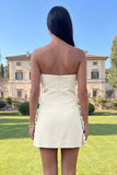 Strapless Hot Pink Bodycon Homecoming Dress with 3D Flowers