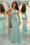 Sequins Sparkly Mermaid Prom Dress with Slit