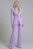 Navy Shawl Lapel 2 Piece Single Breasted Women's Work Suits