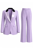 Women's Dark Green One Button Peak Lapel 2-piece Work Suits
