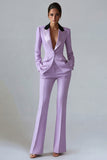 Women's Dark Green One Button Peak Lapel 2-piece Work Suits