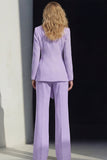 2 Piece Pink Peak Lapel Women's Work Suits with Sash