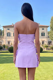 Strapless Hot Pink Bodycon Homecoming Dress with 3D Flowers