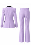 Women's Dark Green One Button Peak Lapel 2-piece Work Suits
