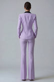 Women's Dark Green One Button Peak Lapel 2-piece Work Suits