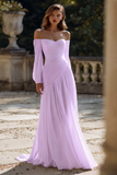 Off The Shoulder Ivory Ruched A Line Wedding Dress