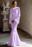Ivory Mermaid Cowl Neck Long Wedding Dress