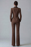 Women's Dark Green One Button Peak Lapel 2-piece Work Suits