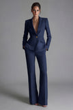 Pink Peak Lapel 2-piece One Button Women's Work Suits