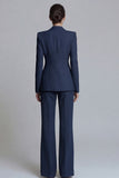 Pink Peak Lapel 2-piece One Button Women's Work Suits