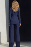2 Piece Pink Peak Lapel Women's Work Suits with Sash